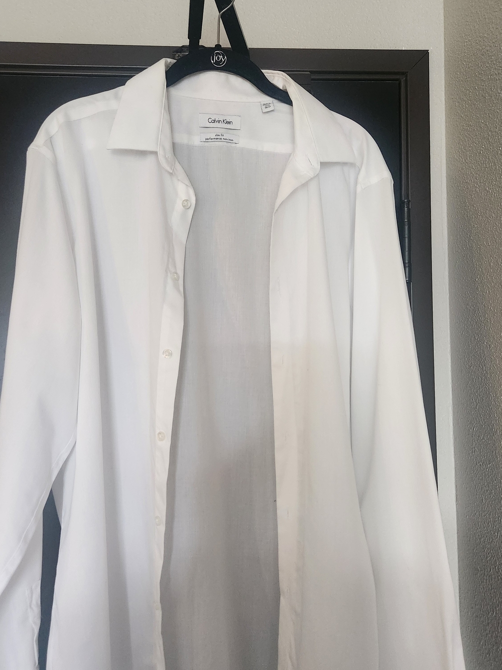 Calvin Klein Men's White Cotton Dress Shirt